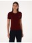 Kadın Vişne Slim Fit Triko Tişört 50316341-VR223 3