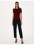 Kadın Vişne Slim Fit Triko Tişört 50316341-VR223 4