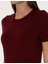 Kadın Vişne Slim Fit Triko Tişört 50316341-VR223 7