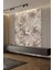 Beyaz Çiçek ve Panel Desenli Modern Tekstil Duvar Kağıdı 1