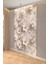 Beyaz Çiçek ve Panel Desenli Modern Tekstil Duvar Kağıdı 2