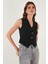 Streç Fitted Fit V Yaka Düğmeli Yelek Bayan Yelek 5865971 4