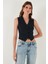 Streç Fitted Fit V Yaka Düğmeli Yelek Bayan Yelek 5865971 3