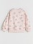 Yeni Sezon Bisiklet Yaka Kalp Baskılı Kız Çocuk Sweatshirt 2