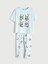 Yeni Sezon Bisiklet Yaka Baskılı Kız Çocuk Pijama Takımı 1