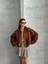 Zr Crop Bomber Taba Süet Oversize Ceket 2