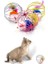 Buffer® Renkli Metal Kafesli Peluş Fareli Kedi Köpek Oyuncağı Oyun Topu 6 cm 5