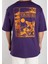 Mor Unisex Oversize Yokohama Grafik Tişört 1