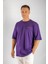 Mor Unisex Oversize Yokohama Grafik Tişört 3