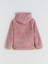 Yeni Sezon Kapüşonlu Pelüş Kız Çocuk Fermuarlı Sweatshirt 3
