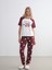 Yeni Sezon Bisiklet Yaka Baskılı Kadın Pijama Takımı 1