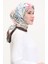 Desenli Soft Eşarp 70243-06 Acı Kahve Çağla Yeşili 2