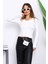 Ekru V Yaka Modal Bluz 1