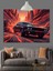 Siyah Klasik Spor Araba Gece Sürüşü Dekoratif Kanvas - Mdf Ahşap Tablo 2