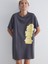 Yeni Sezon Bisiklet Yaka Baskılı Oversize Kadın Gecelik 1