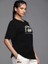 Baskılı Oversize T-Shirt - Siyah 5