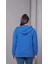Kadın Büyük Beden Kapüşonlu Kanguru Cepli Fermuarlı Yırtmaç Detaylı %100 Pamuk Sweatshirt 5