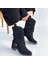 Canty Siyah Süet Körüklü Topuklu Çizme 4