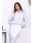 Gri Önü Fermuarlı Üç Iplik Crop Sweat 1