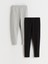 Yeni Sezon Süper Skinny Fit Kız Çocuk Tayt 2'li 1