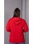 Kadın Büyük Beden Kapüşonlu Kanguru Cepli Fermuarlı Yırtmaç Detaylı %100 Pamuk Sweatshirt 6