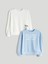 Yeni Sezon Bisiklet Yaka Kız Çocuk Sweatshirt 2'li 1