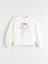 Yeni Sezon Bisiklet Yaka Baskılı Kız Çocuk Sweatshirt 1