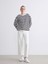 Yeni Sezon Bisiklet Yaka Çizgili Oversize Kadın Sweatshirt 2