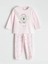 Yeni Sezon Bisiklet Yaka Baskılı Uzun Kollu Kız Çocuk Pijama Takımı 1