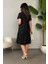 Kadın Kısa Kollu V Yakalı Viskon Elbise 3