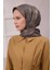 Ekose Desen Ipek Twill Eşarp 4218D01 Füme 2