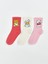 Yeni Sezon Ayı Baskılı Kız Çocuk Soket Çorap 3'lü 1