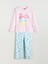 Yeni Sezon Bisiklet Yaka Barbie Baskılı Kız Çocuk Pijama Takımı 1