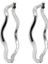 Dalgalı Geometrik Form Gümüş Kadın Halka Küpe 4.8x4.8 cm 1