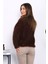 Kahverengi Düğmeli Simli Angora Yumoş Triko Hırka 4