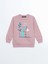 Yeni Sezon Bisiklet Yaka Baskılı Kız Bebek Sweatshirt 1