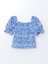 Yeni Sezon Kare Yaka Kız Çocuk Crop Bluz 1