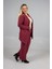 Pamuklu Yün Viskon Büyük Beden Pantolon Hırka Takım Bordo 1