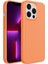 Aksesuar 14 Pro (6.1) Inç Içi Kadife Lansman Silikon Kılıf Şok Emici Full Kasa Koruma Sağlayan Kılıf -Silicone Compatible With 14 Pro Gel Rubber Full Body Protection Cover (Turuncu) 1