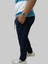 Erkek Beli Lastikli Bağcıklı Çakıl Taşlı Patlı Lacivert Jogger Pantolon 3