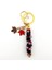 Bordo Murano Cam Nazar Boncuklu Çanta Süsü Yaprak Charm Anahtarlık KY062 3