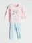 Yeni Sezon Bisiklet Yaka Baskılı Kız Çocuk Pijama Takımı 1