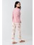 Paris Büyük Beden Kadın Gül Desenli Modal Pamuklu Düğmeli Uzun Kollu Pijama Takım 4