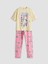 Yeni Sezon Bisiklet Yaka Anime Baskılı Kız Çocuk Pijama Takımı 1