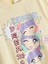 Yeni Sezon Bisiklet Yaka Anime Baskılı Kız Çocuk Pijama Takımı 3