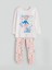 Yeni Sezon Bisiklet Yaka Baskılı Kız Çocuk Pijama Takımı 1