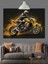 Karanlıkta Hızla Giden Motosiklet Sürücüsü Dekoratif Kanvas - Mdf Ahşap Tablo 2