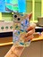 iPhone 15 Kılıf Renk Geçişli Taşlı Kamera Lens Korumalı Simli Yeşil Çiçek Desenli Darbe Emici Kapak 2