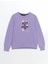 Yeni Sezon Bisiklet Yaka Baskılı Kız Çocuk Sweatshirt 1