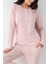 Paris Kadın Pembe Modal Pamuklu Uzun Kollu Rahat Pijama Takım 3